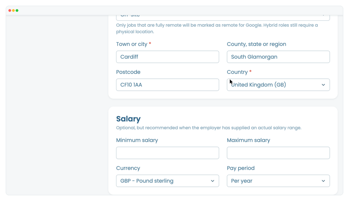 How to set up Google Jobs for a vacancy? | Webfactory Support | Webfactory
