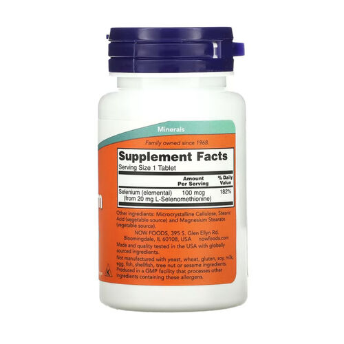 NOW Foods Selenium 100 mcg - 100 Tablets