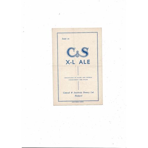 1959/60 Blackpool v Wolverhampton Wanderers Football Programme