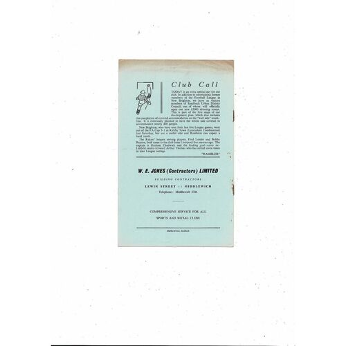 1968/69 Sandbach Ramblers v New Brighton Cheshire League Football Programme