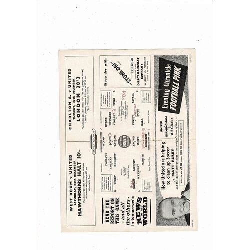 1955/56 Manchester United v Birmingham City Football Programme