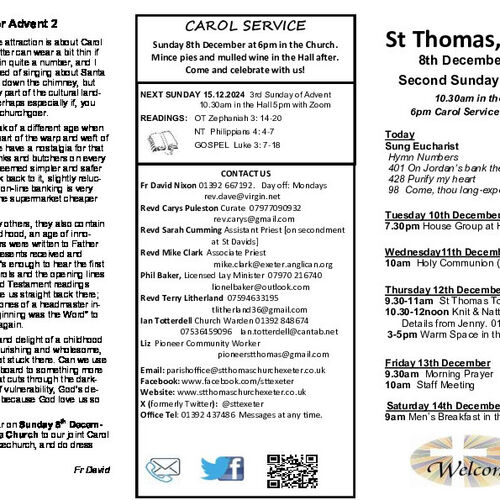Pew Sheet | The Parish of St Thomas, Exeter