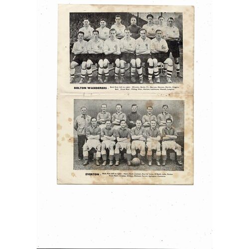 1953 Bolton Wanderers v Everton FA Cup Semi Final Football Programme @ Manchester City
