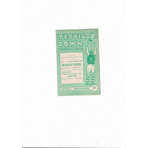 1956/57 Yeovil Town v Bideford Western League Football Programme