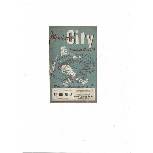 1954/55 Manchester City v Aston Villa Football Programme