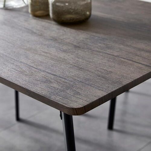 mcc direct Dining Table and Chairs Set Metal Wood Effect Table Dining Set 4 Chairs Blake - Grey