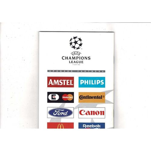 Grasshopper Zurich v Real Madrid UEFA Champions League Football Programme 1995/96