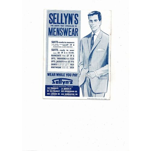 1962 Scotland v England Football Programme