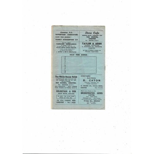 1957/58 Chester v Accrington Stanley Football Programme. April