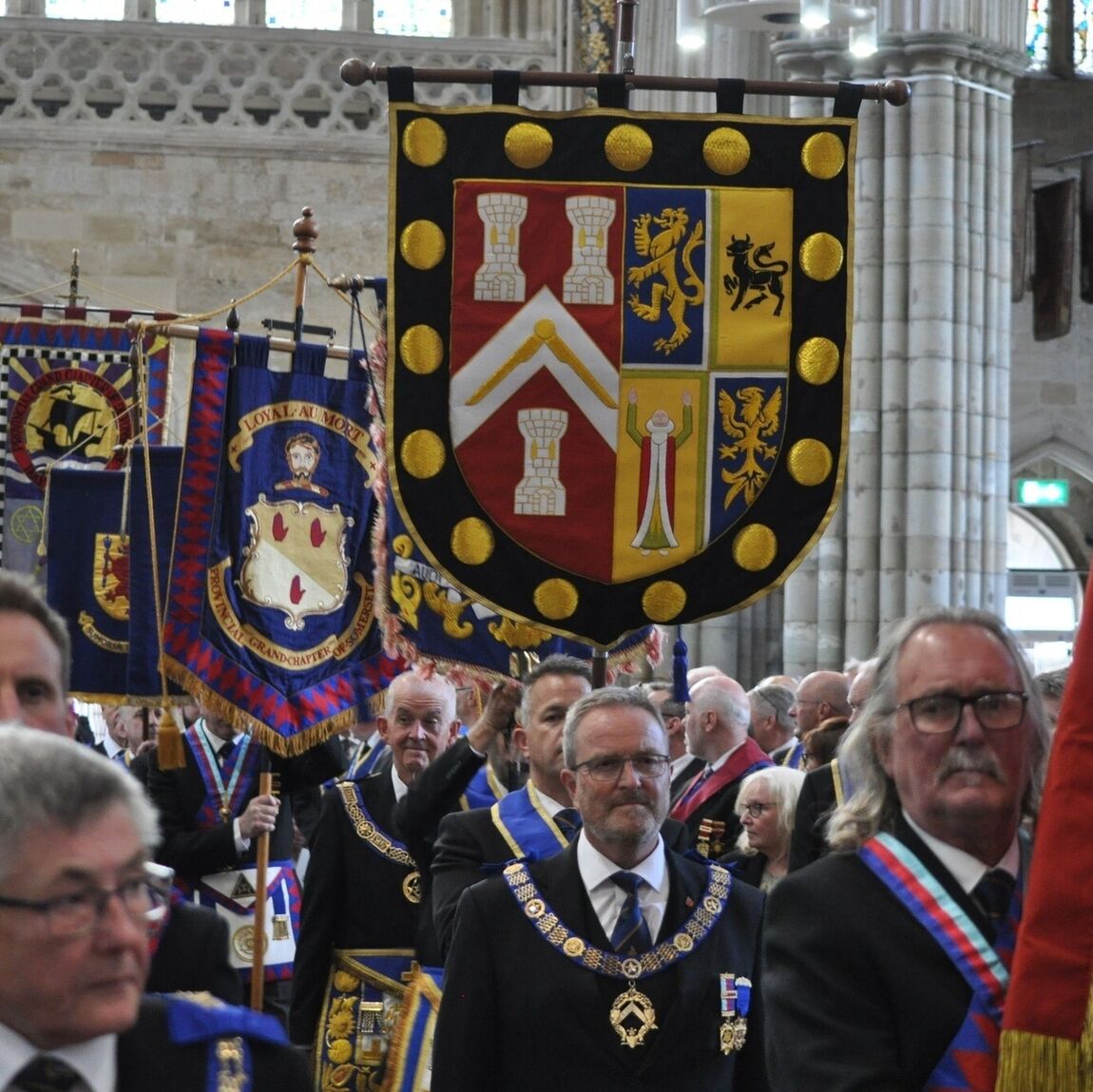 Cornwall Freemasons at Exeter Cathedral – 80th Anniversary of VE Day