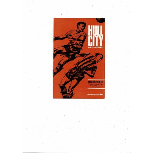 Hull City v Hibernian Friendly Football Programme 1966/67