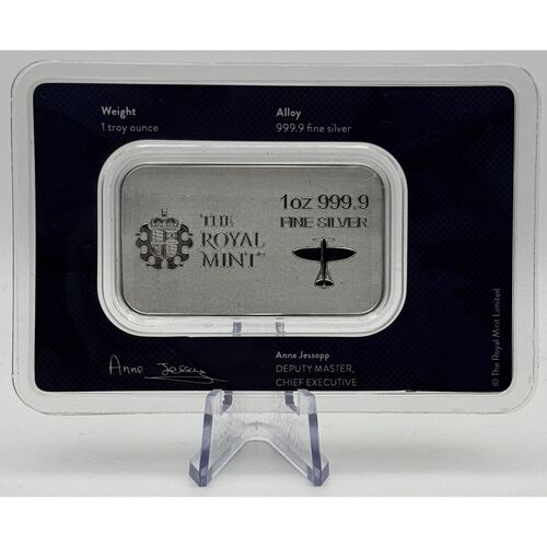 Royal mint Battle of Britain pure silver bullion bar