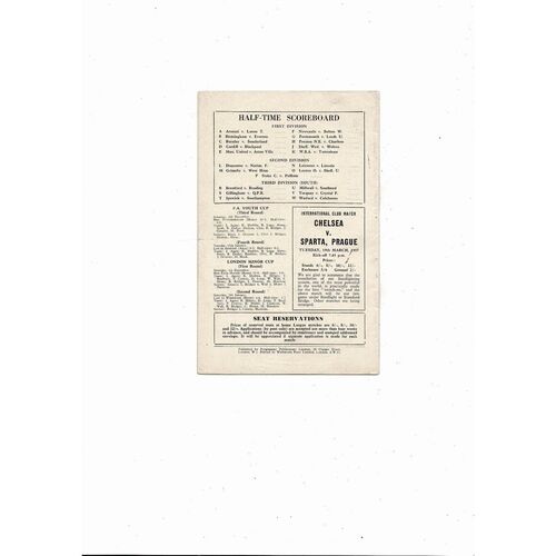 1956/57 Chelsea v Manchester City Football Programme