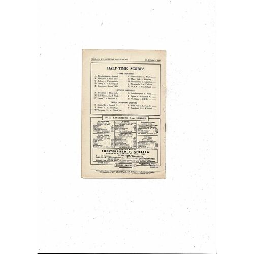 1949/50 Chelsea v Stoke City Football Programme
