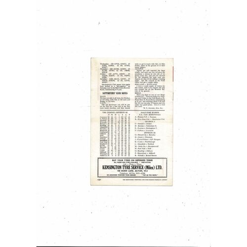 1963/64 Brentford v Colchester United Football Programme