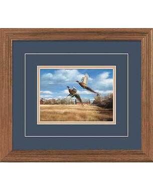 Pheasants/ Barn  by American Artist Maass