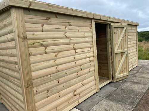 #P006 16x10 Pent Shed with Open Area