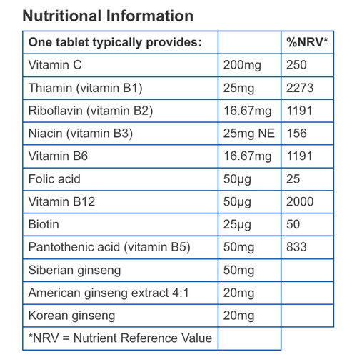 Higher Nature Energise (formerly known as B-Vital) 90 Tablets