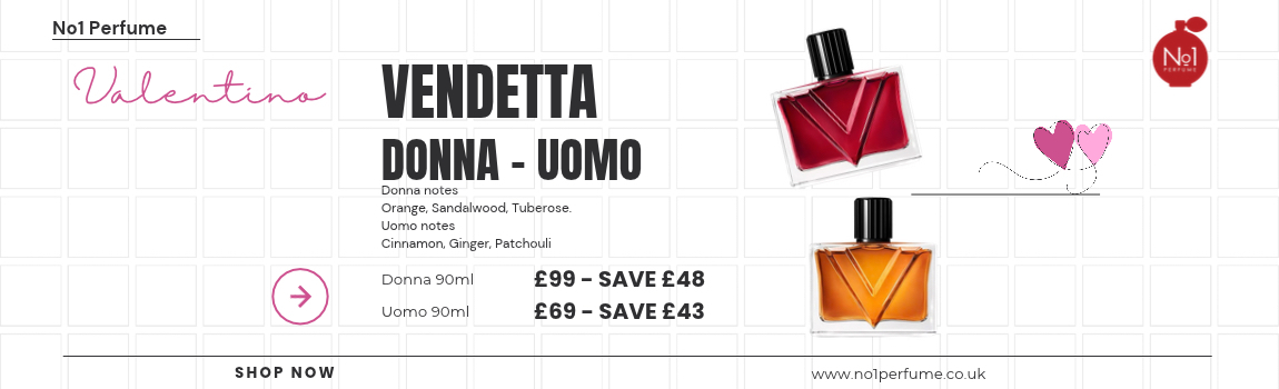 Vendetta, the new fragrance from Valentino. Save with No1 Perfume on testers uk.