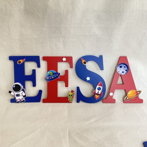 Personalised Space Theme Name Letters – Boys Bedroom Wall Decor