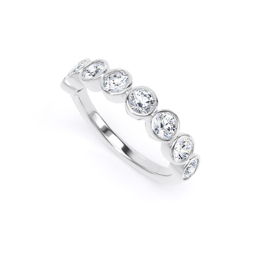 Rubover round brilliant cut diamond ring