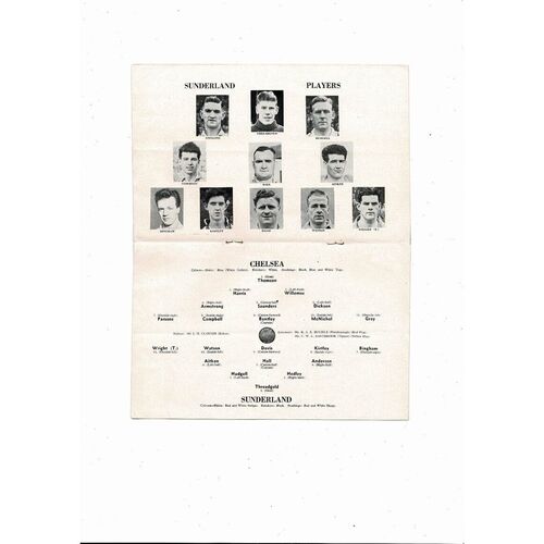 1952/53 Chelsea v Sunderland Football Programme