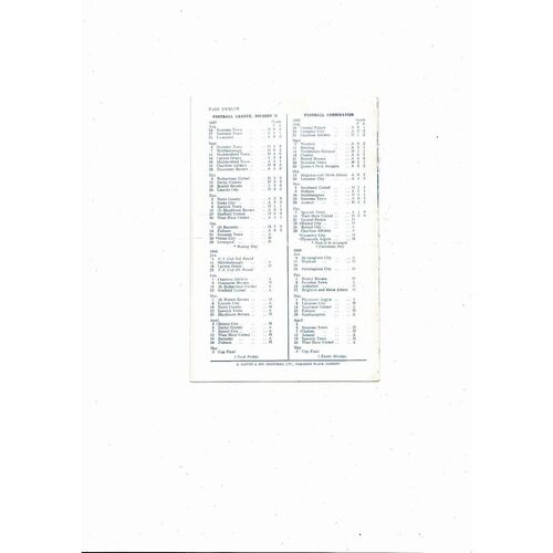 1957/58 Cardiff City v Stoke City Football Programme