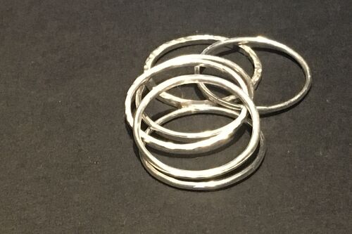 Silver Textured Stacking Rings