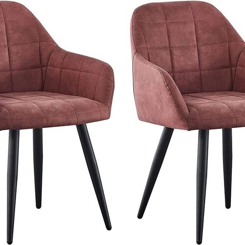 mcc direct 2x Faux Matte Suede Leather Dining Chairs Accent Chairs home & restaurants Adrian