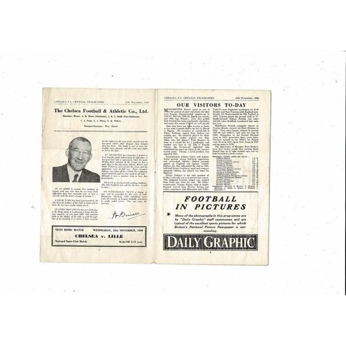 1950/51 Chelsea v Manchester United Football Programme