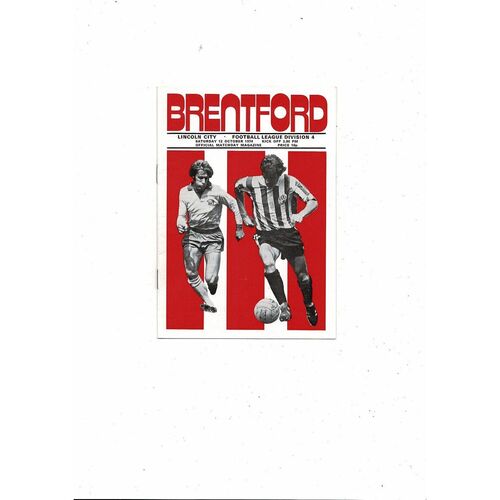 1974/75 Brentford v Lincoln City Football Programme