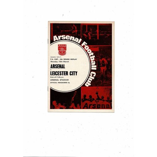 1970/71 Arsenal v Leicester City FA Cup Replay Football Programme