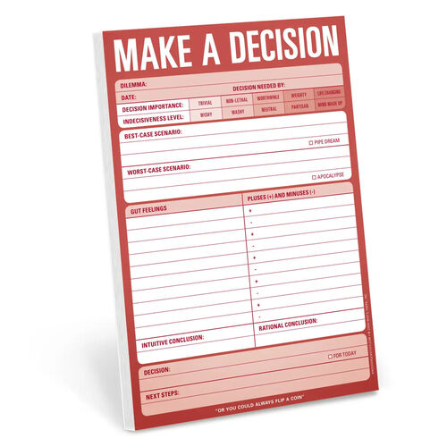 Knock Knock Make A Decision Note Pad