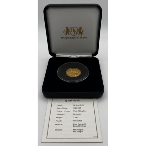 Scarce 1822 King George IV full gold sovereign