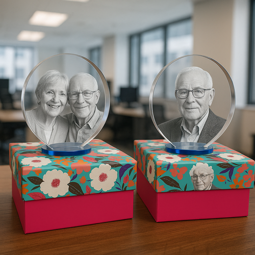 The Super Large 3D Ocean Blue Colour Crystal Circle