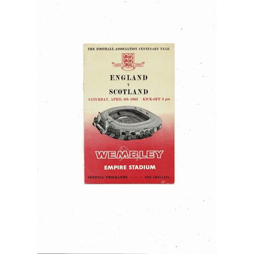 1963 England v Scotland Football Programme