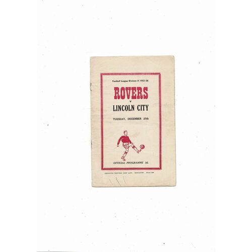 1955/56 Doncaster Rovers v Lincoln City Football Programme