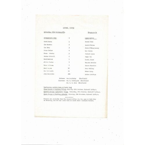 Huddersfield Town v Leeds United Central League Football Programme 1985/86