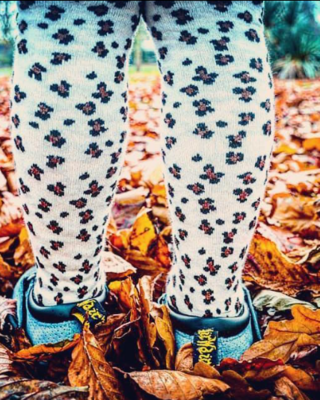 White Leopard Tights