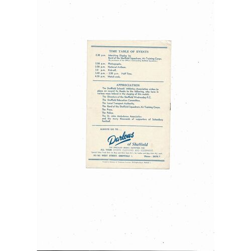 1957 England v Scotland Schools International Football Programme @ Sheffield Wednesday