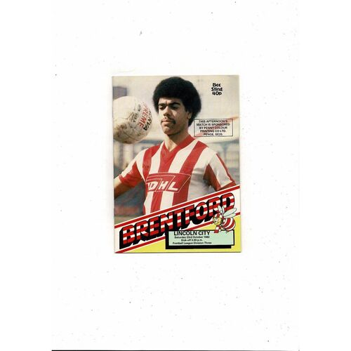 1982/83 Brentford v Lincoln City Football Programme