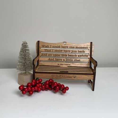 Oak Decorative Memorial Bench