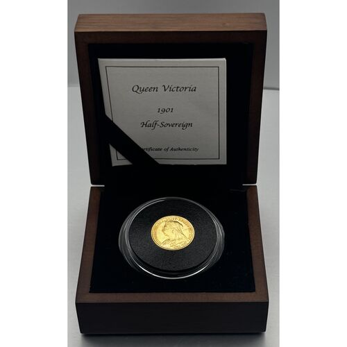 1901 Queen Victoria gold half sovereign