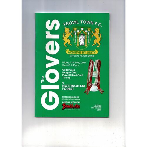 Yeovil Town v Nottingham Forest Play Off Football Programme 2006/07