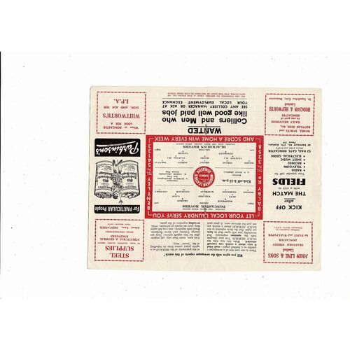 1956/57 Doncaster Rovers v Blackburn Rovers Football Programme