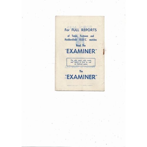 1954/55 Huddersfield Town v Manchester United Football Programme