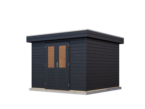 3.0mtr x 3.0mtr 28mm walled Flat Roof Cabin