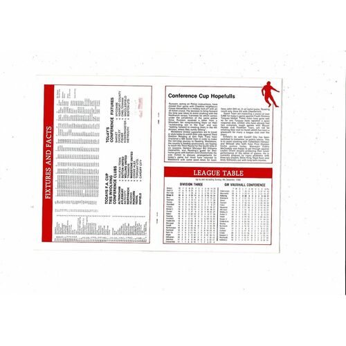 Kettering Town v Bristol Rovers FA Cup Football Programme 1988/89