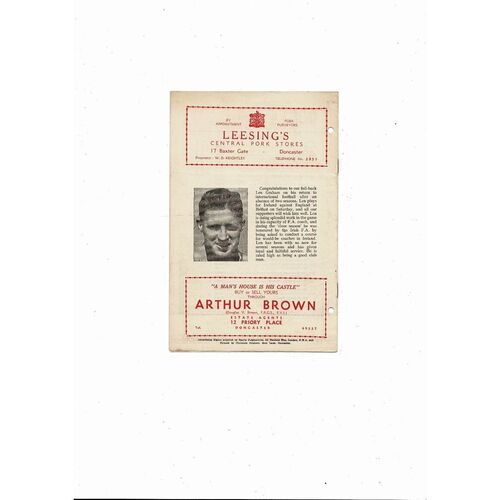 1958/59 Doncaster Rovers v Plymouth Argyle Football Programme