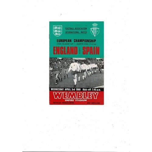 1968 England v Spain Football Programme